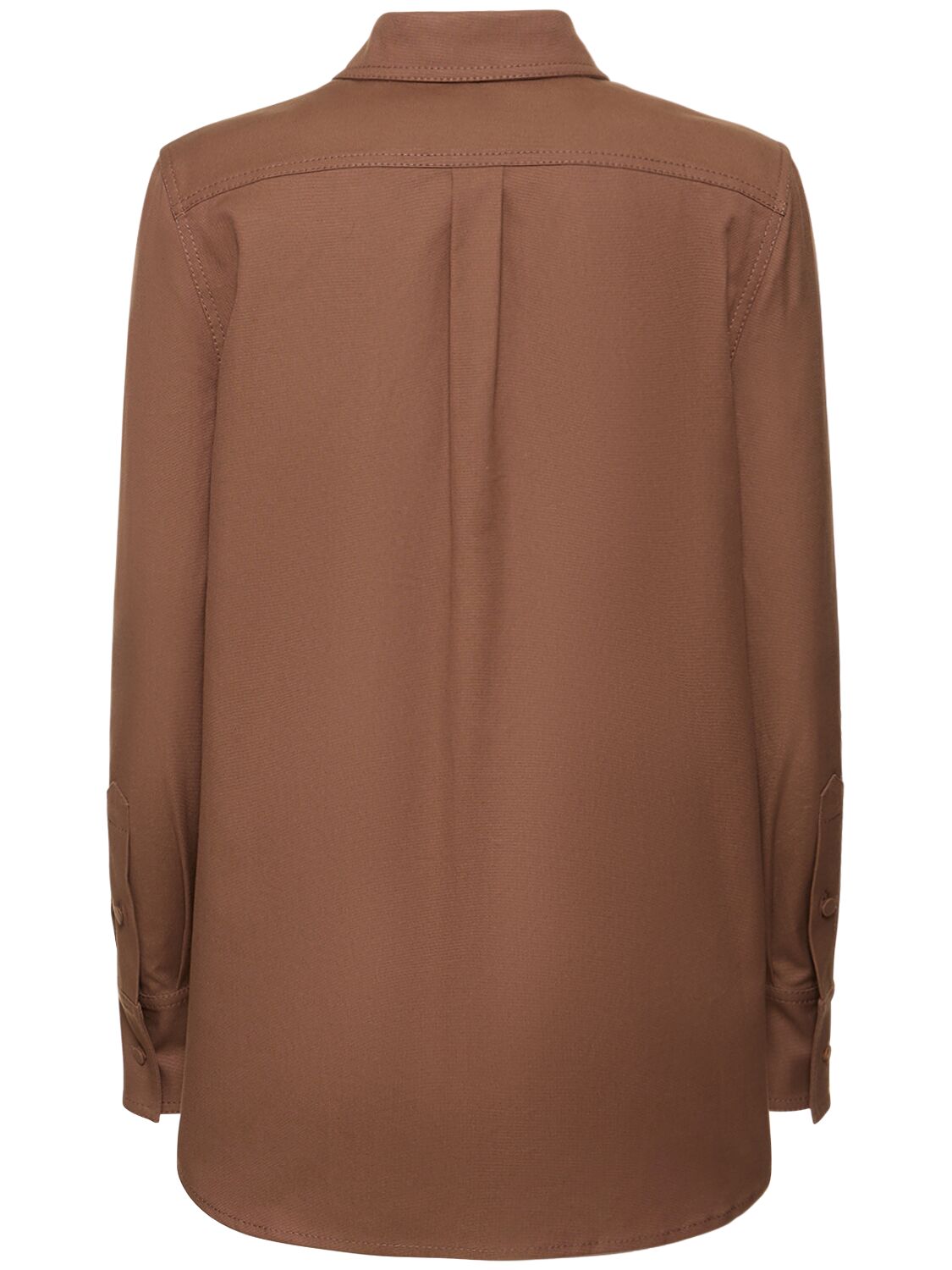 Shop Valentino Stretch Cotton Canvas Shirt Jacket In Brown