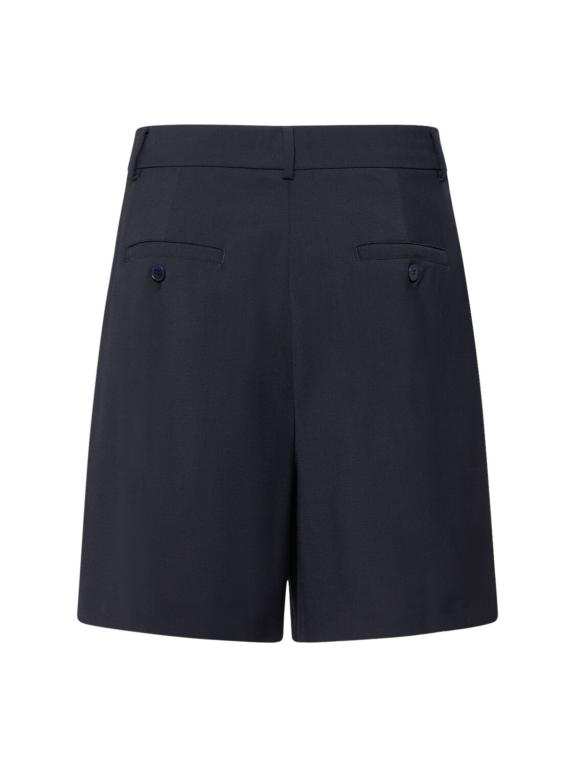 Shop Weekend Max Mara Nabulus Stretch Wool Bermuda Shorts In Navy