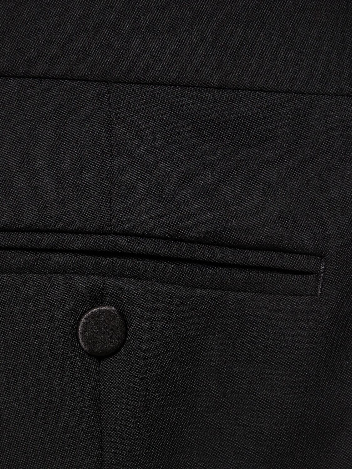 Shop Alexander Mcqueen Wool Tuxedo Pants In Black
