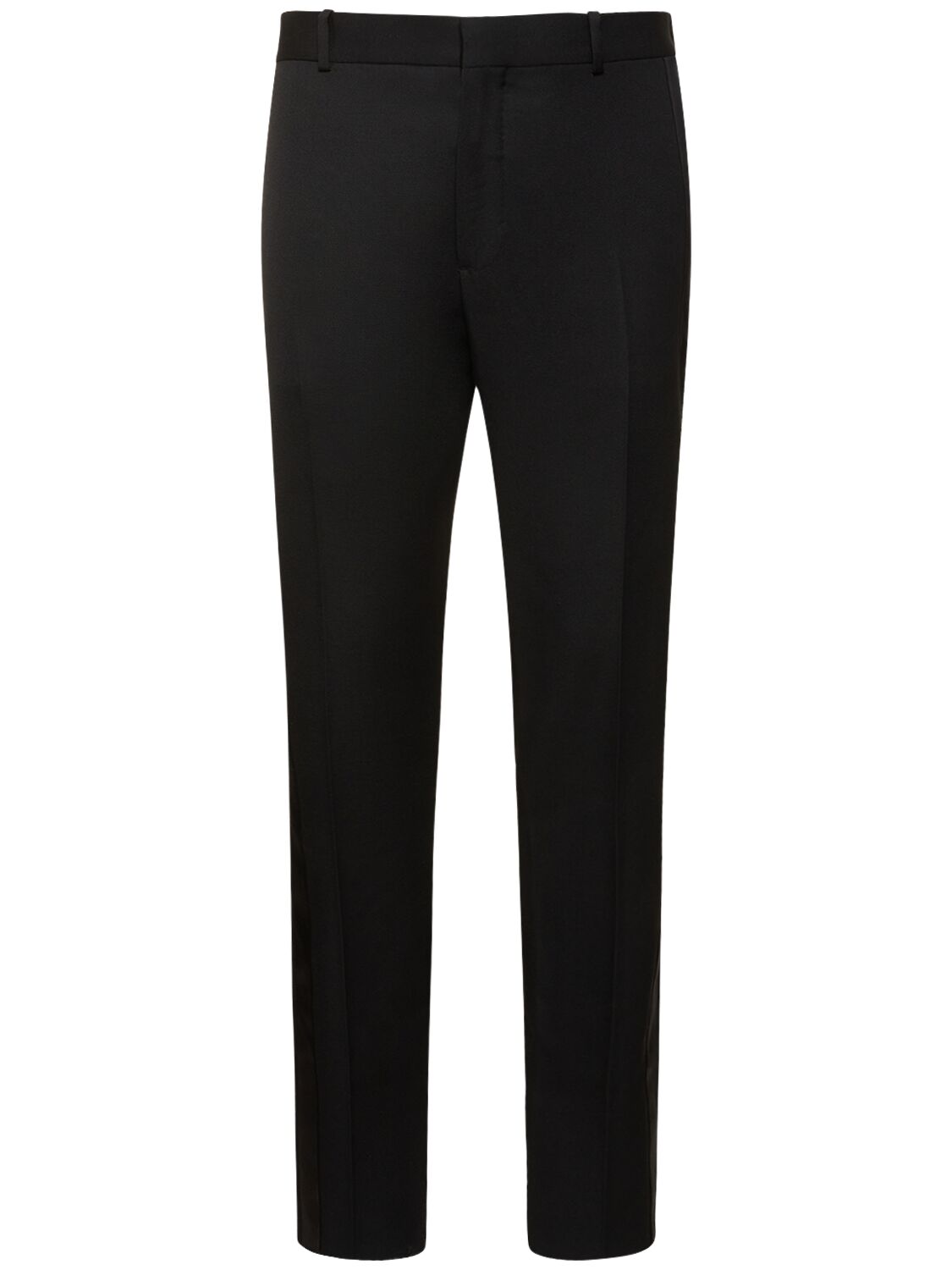 Alexander Mcqueen Wool Tuxedo Pants In Black