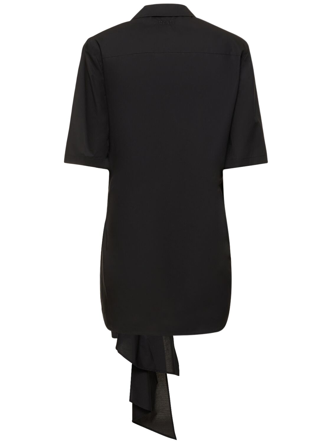 Shop Msgm Cotton Poplin Mini Dress In Black