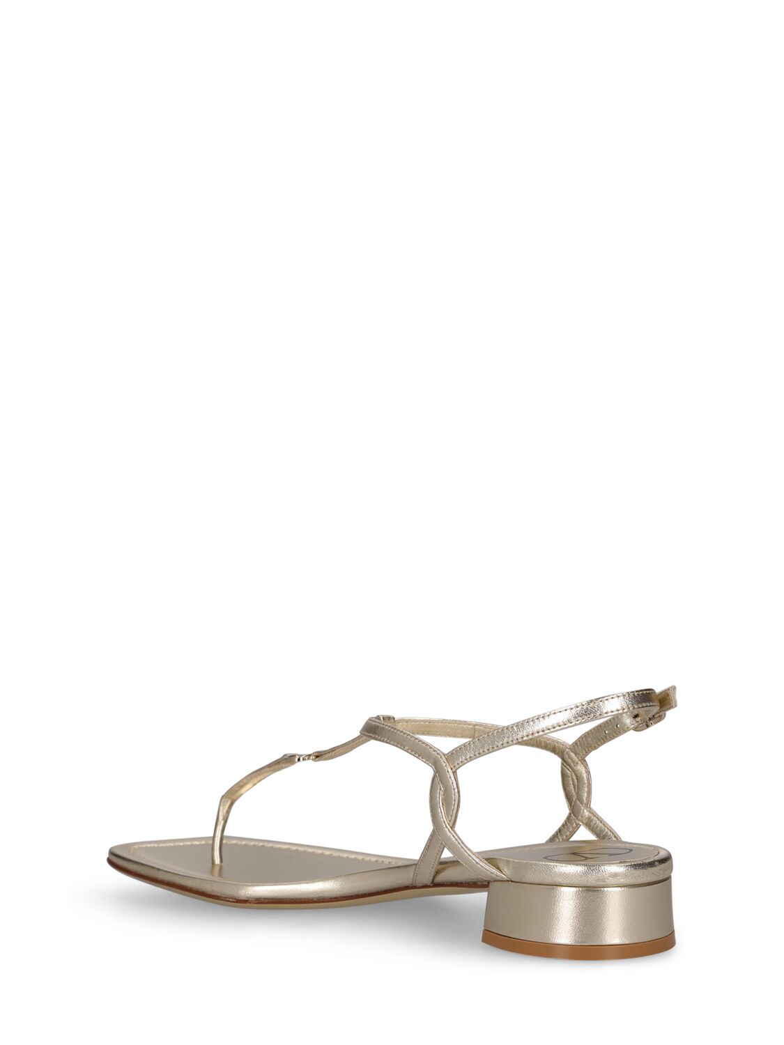 Shop Valentino 20mm Vlogo Signature Metallic Sandals In Platinum