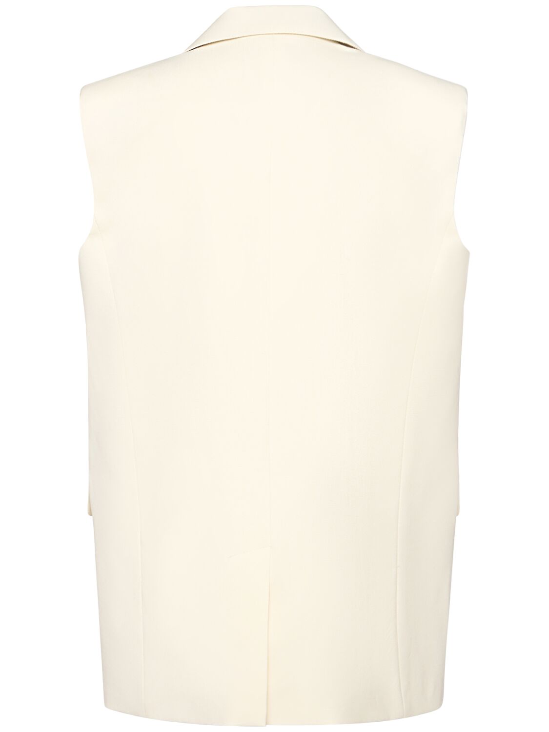 Weekend Max Mara Donna Stretch Wool Vest W/ Buttons In Ecru