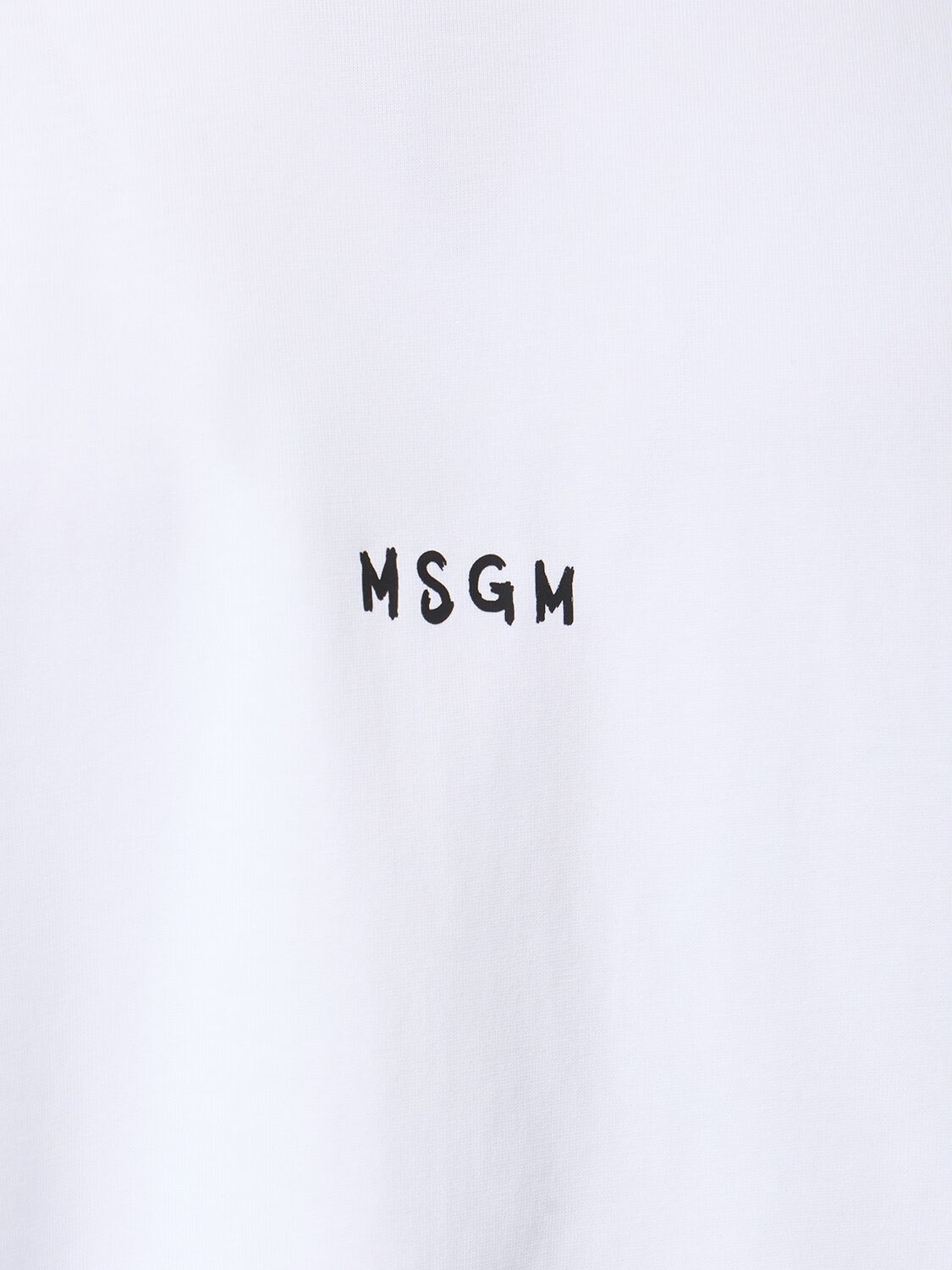Shop Msgm Micro Logo Cotton Jersey T-shirt In White
