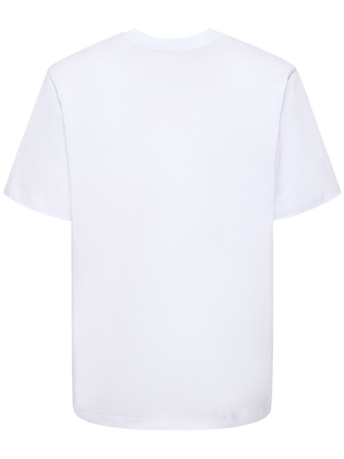 Shop Msgm Micro Logo Cotton Jersey T-shirt In White