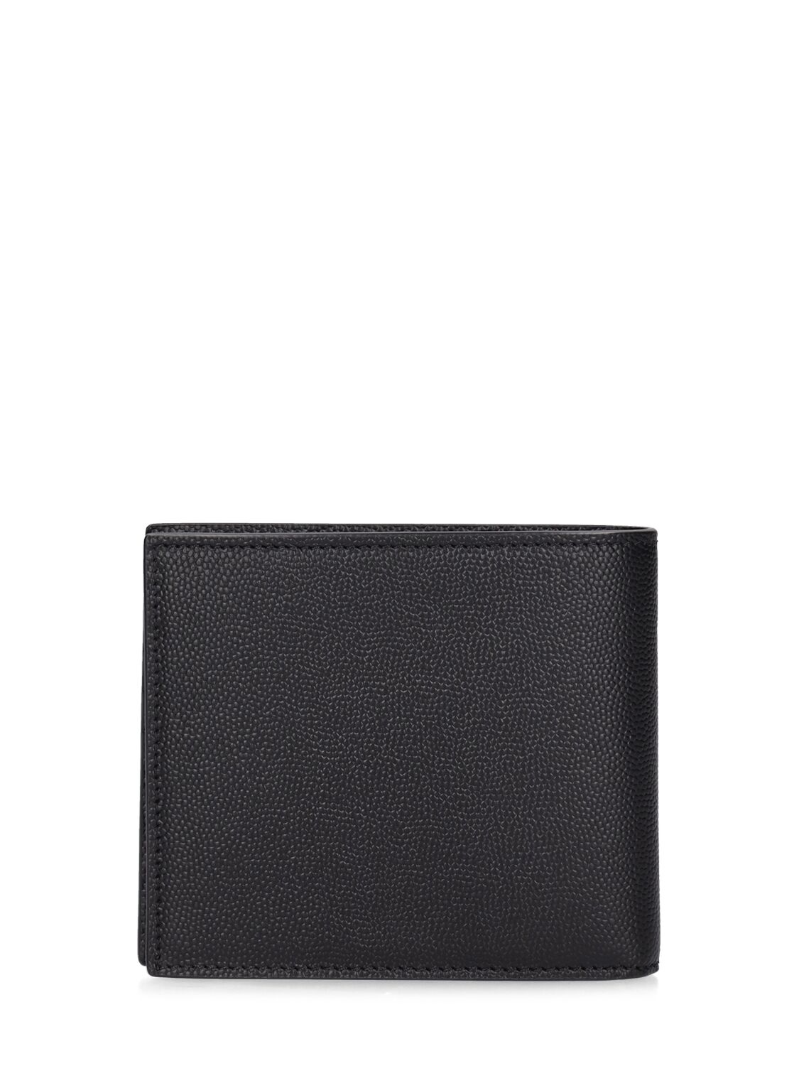Shop Saint Laurent Cassandre East/west Leather Wallet In Black