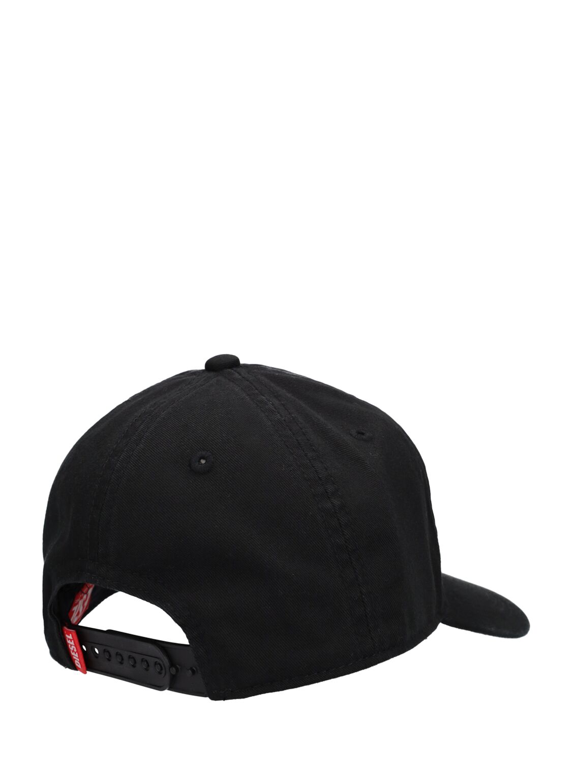 Shop Diesel Logo Print Cotton Gabardine Baseball Hat In Black