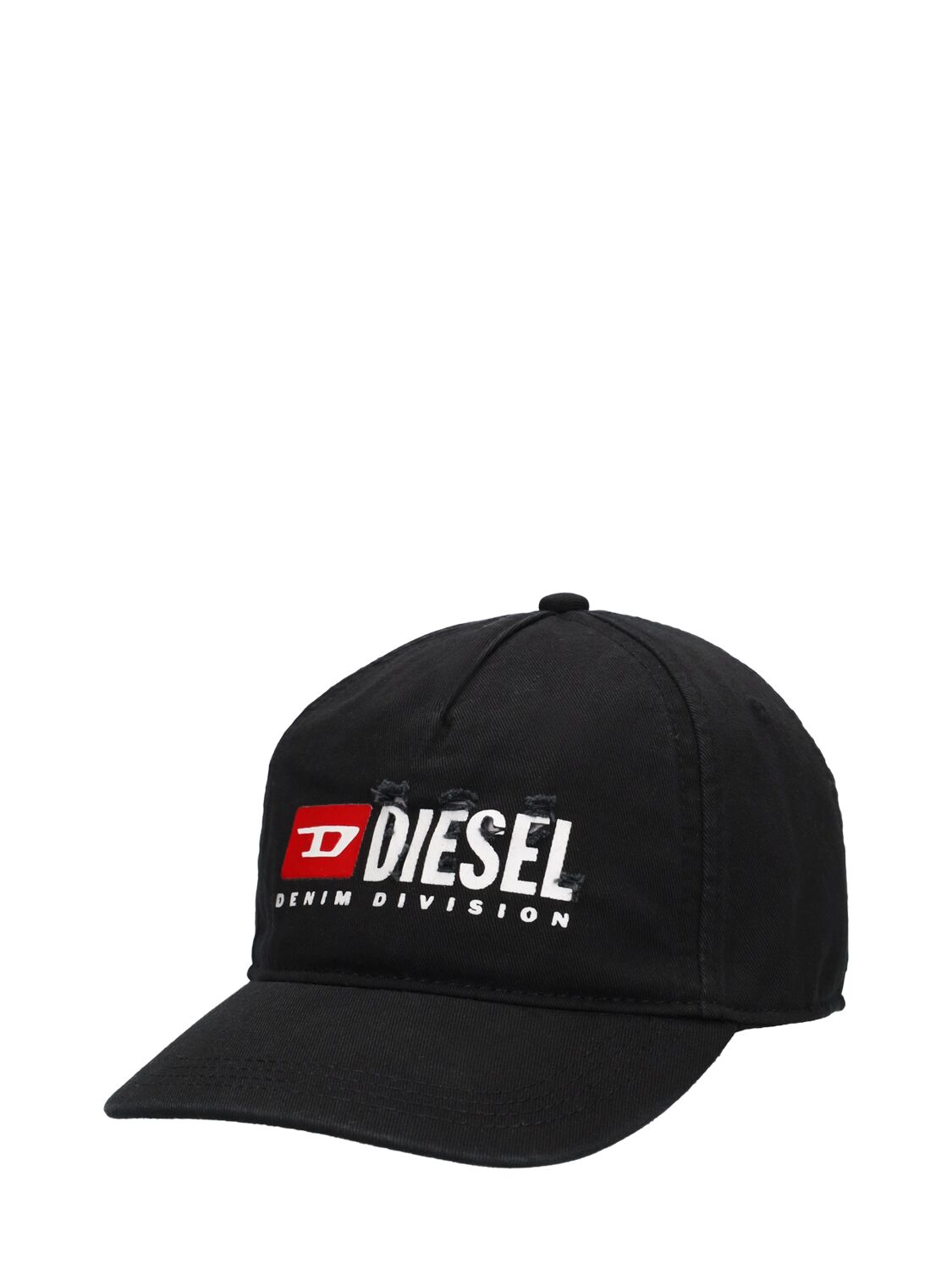 Shop Diesel Logo Print Cotton Gabardine Baseball Hat In Black