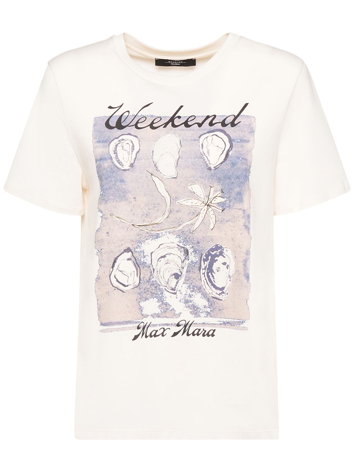 Weekend Max Mara Zirlo Printed Jersey T-shirt In Neutral