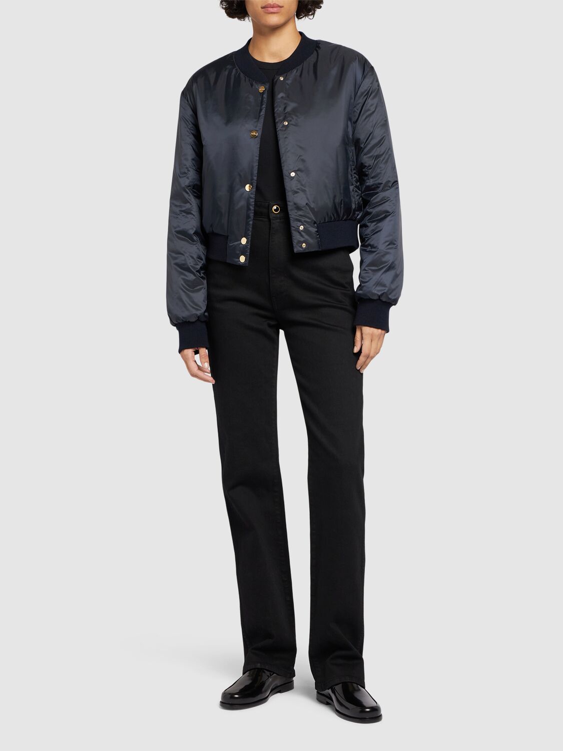 Shop Max Mara Greenbi Padded Crop Jacket In Blue