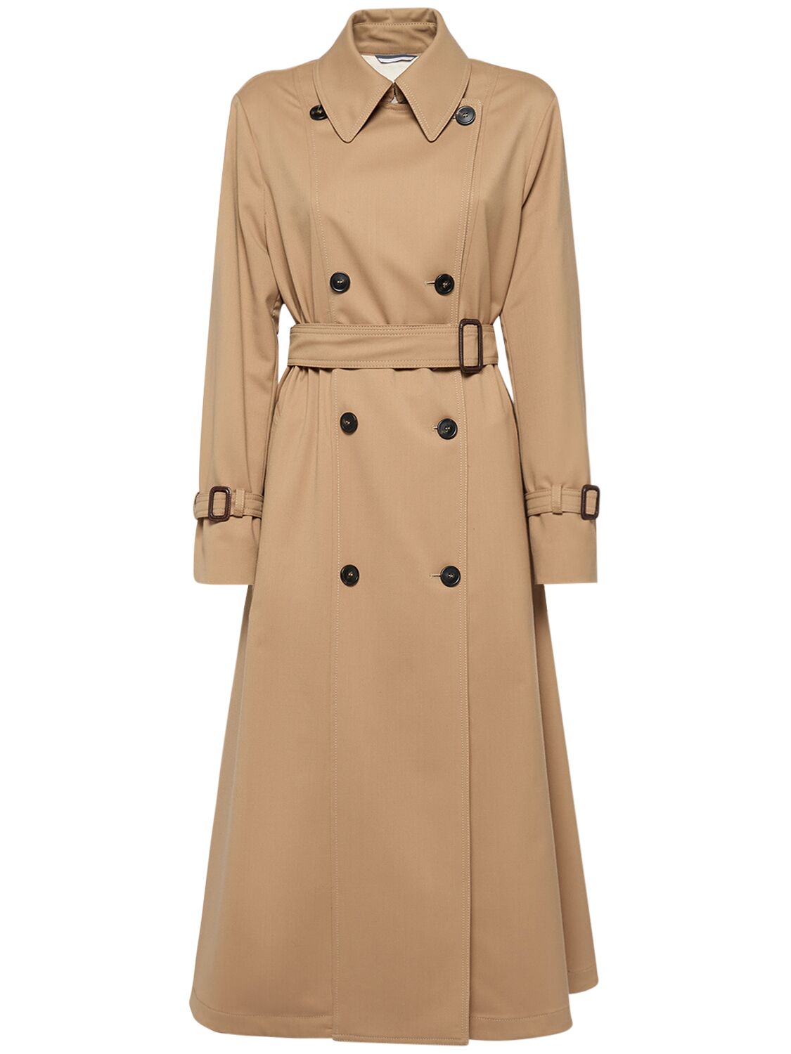 Weekend Max Mara Fatuo Wool Blend Trench Coat In Camel