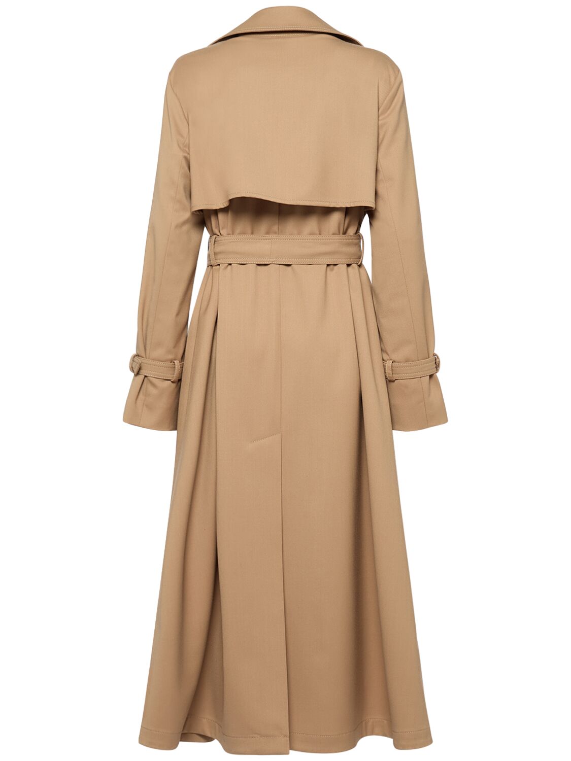 Shop Weekend Max Mara Fatuo Wool Blend Trench Coat In Camel