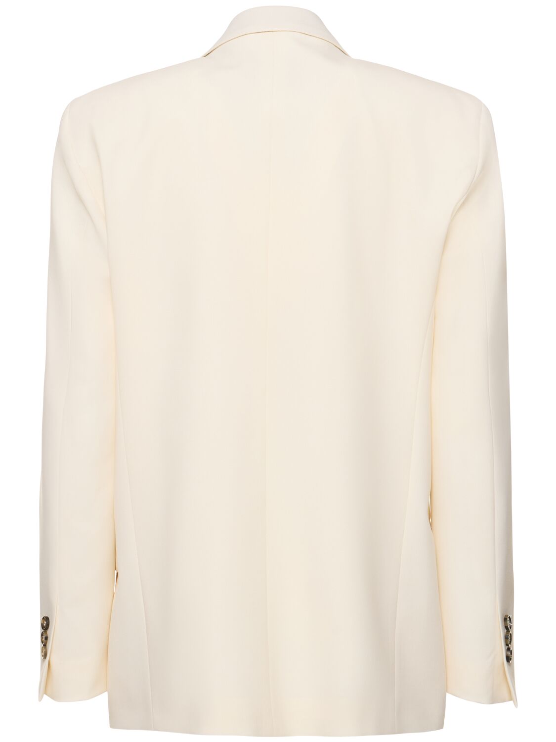 Shop Msgm Stretch Wool Blazer In Off White