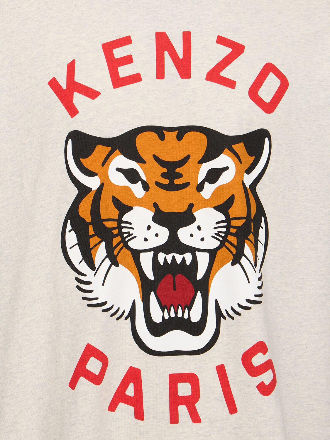Shop Kenzo Tiger Print Cotton Jersey T-shirt In Grey
