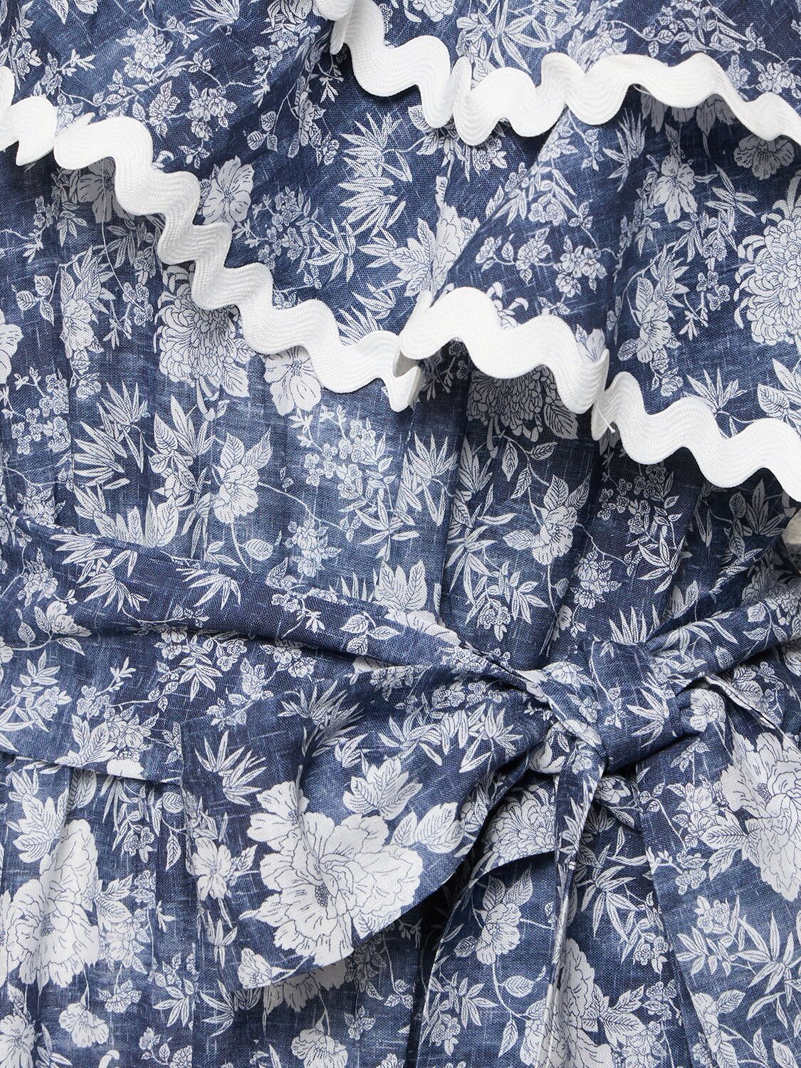 Shop Flora Sardalos Embroidery Cotton One Sleeve Maxi Dress In Multicolor