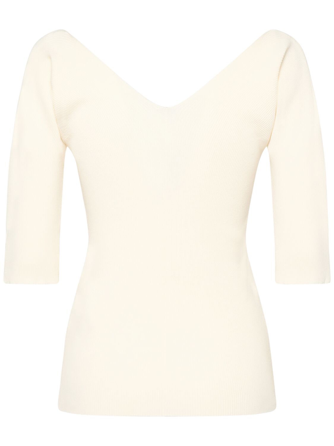 Shop Weekend Max Mara Oceano Stretch Jersey Top In Ecru