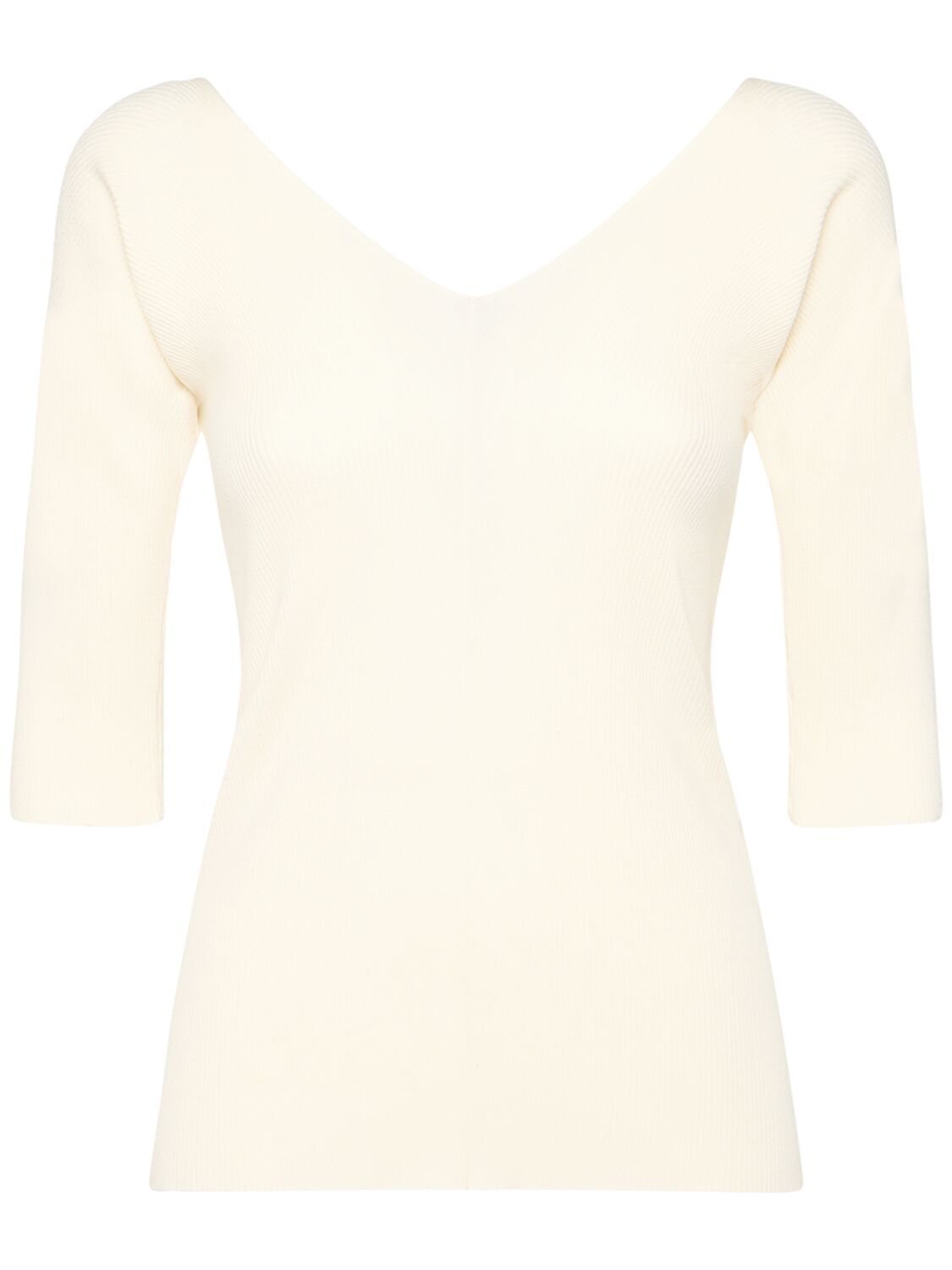 Shop Weekend Max Mara Oceano Stretch Jersey Top In Ecru