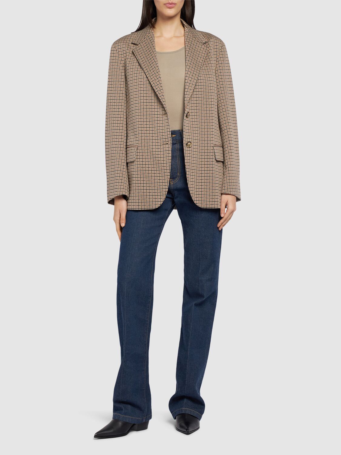 Shop Weekend Max Mara Veletta Houndstooth Jacket In Multicolor