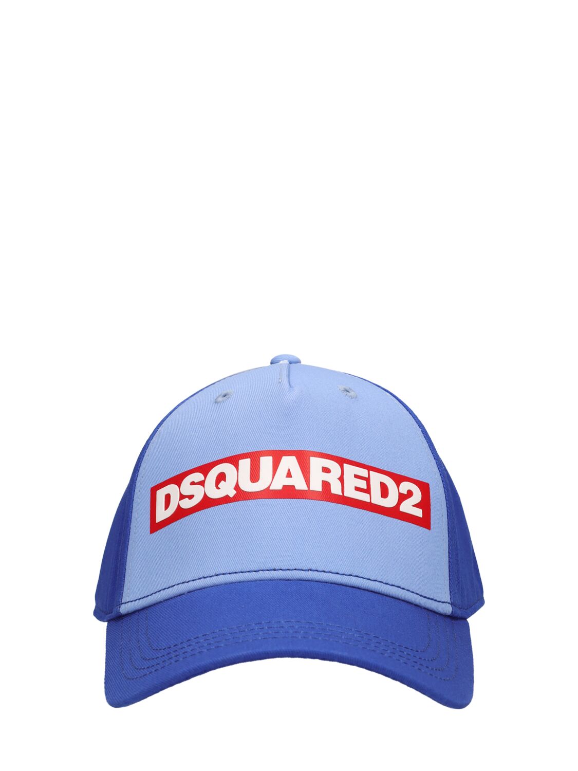 Dsquared2 Kids' Logo-flocked Cotton Baseball Cap In Blue