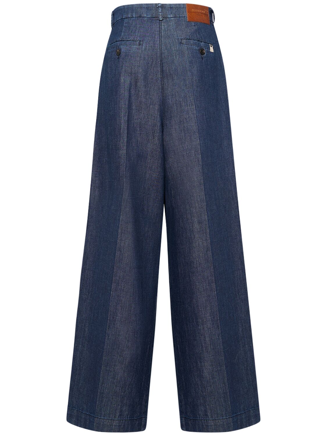 Shop Weekend Max Mara Fuxia High Rise Denim Wide Pants In Dark Blue