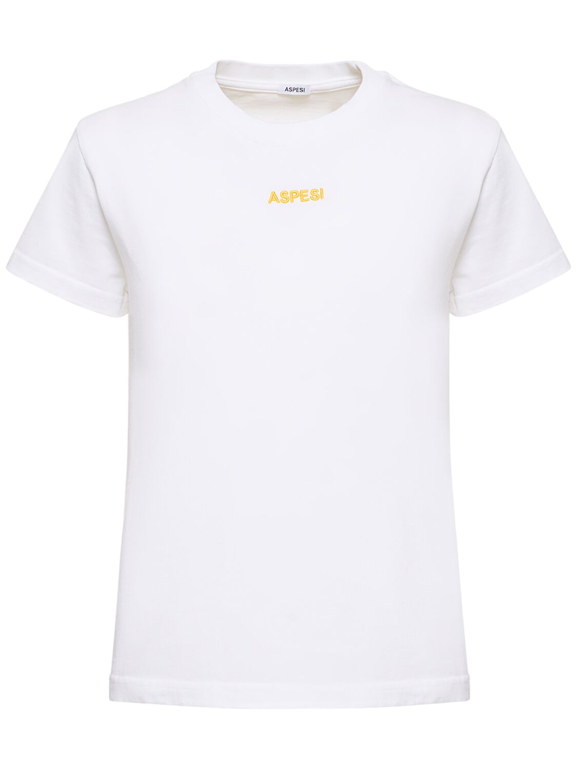 Aspesi Cotton Jersey Embroidered Logo T-shirt In White