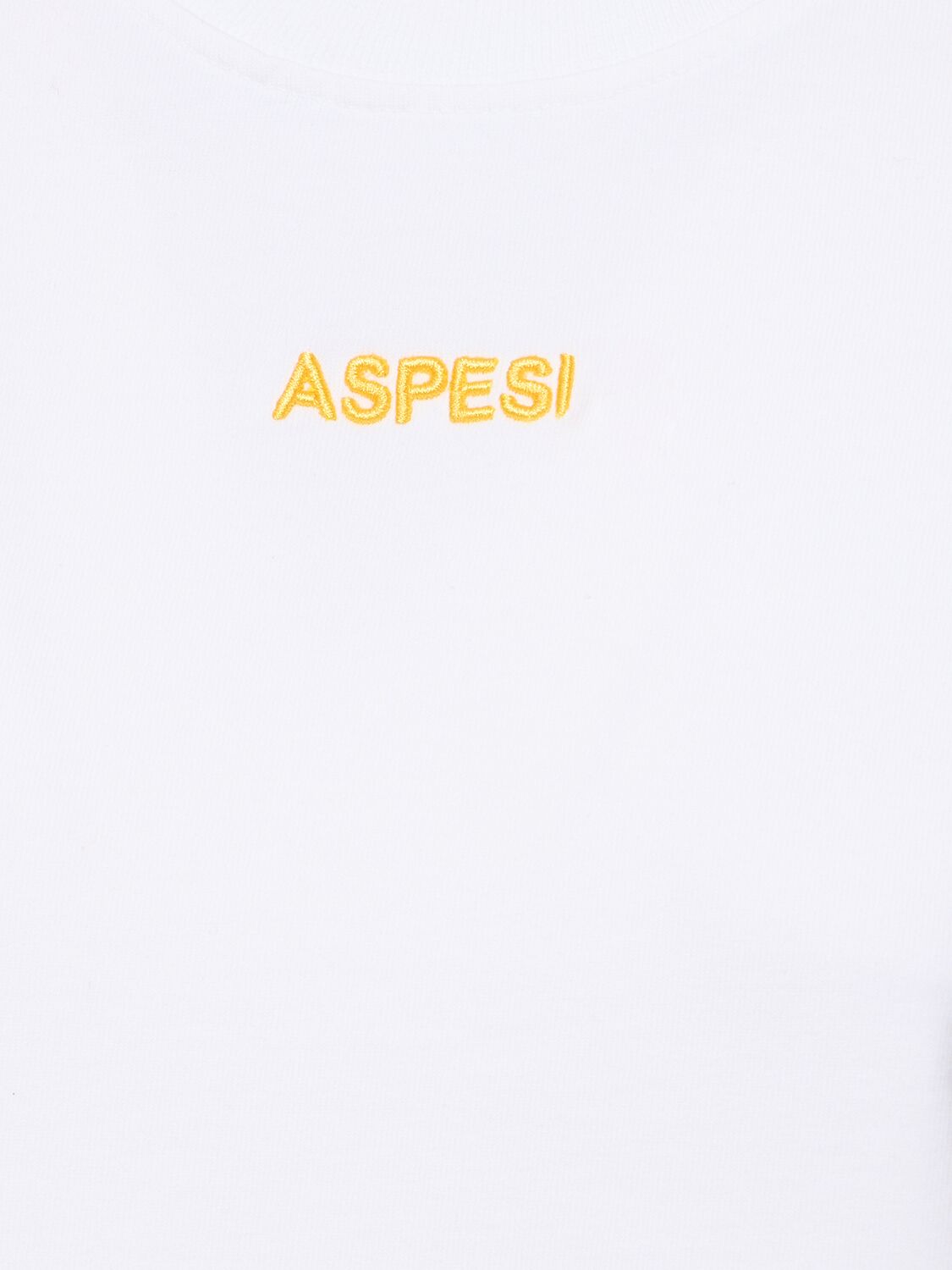 Shop Aspesi Cotton Jersey Embroidered Logo T-shirt In White