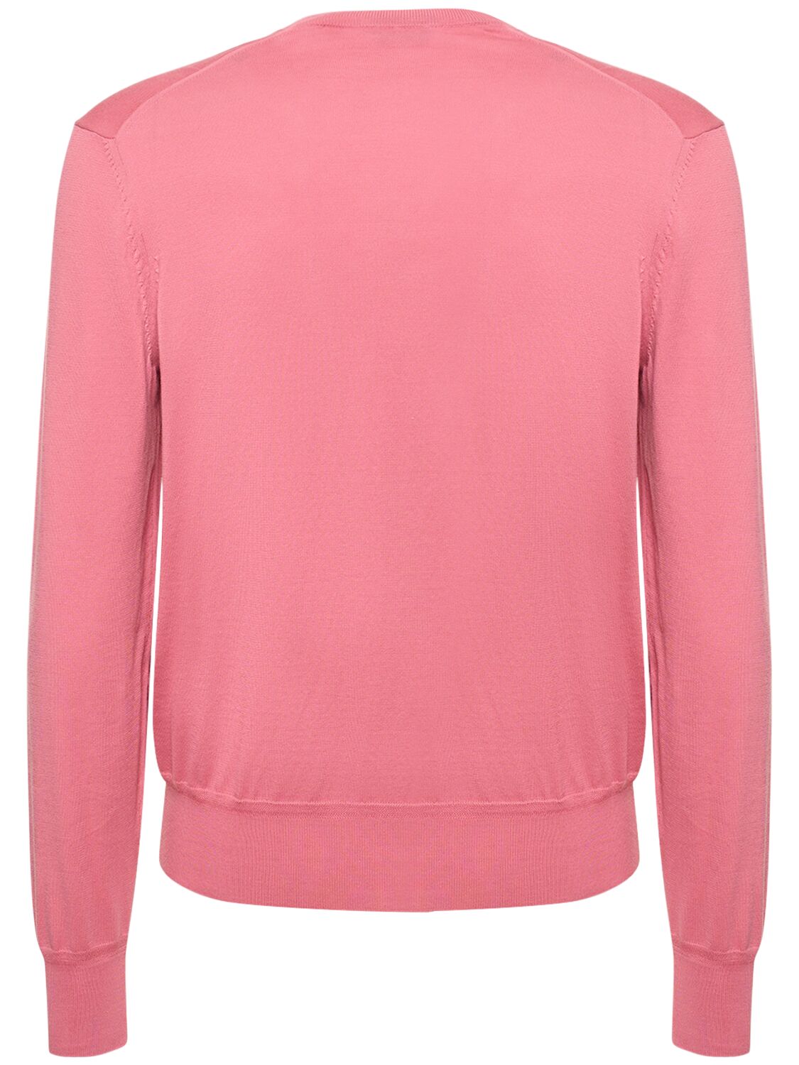 Shop Tom Ford Superfine Cotton V Neck Sweater In Flamingo