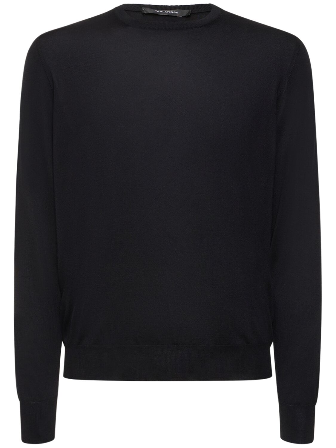 Tagliatore Silk & Cotton Crewneck Sweater In Navy