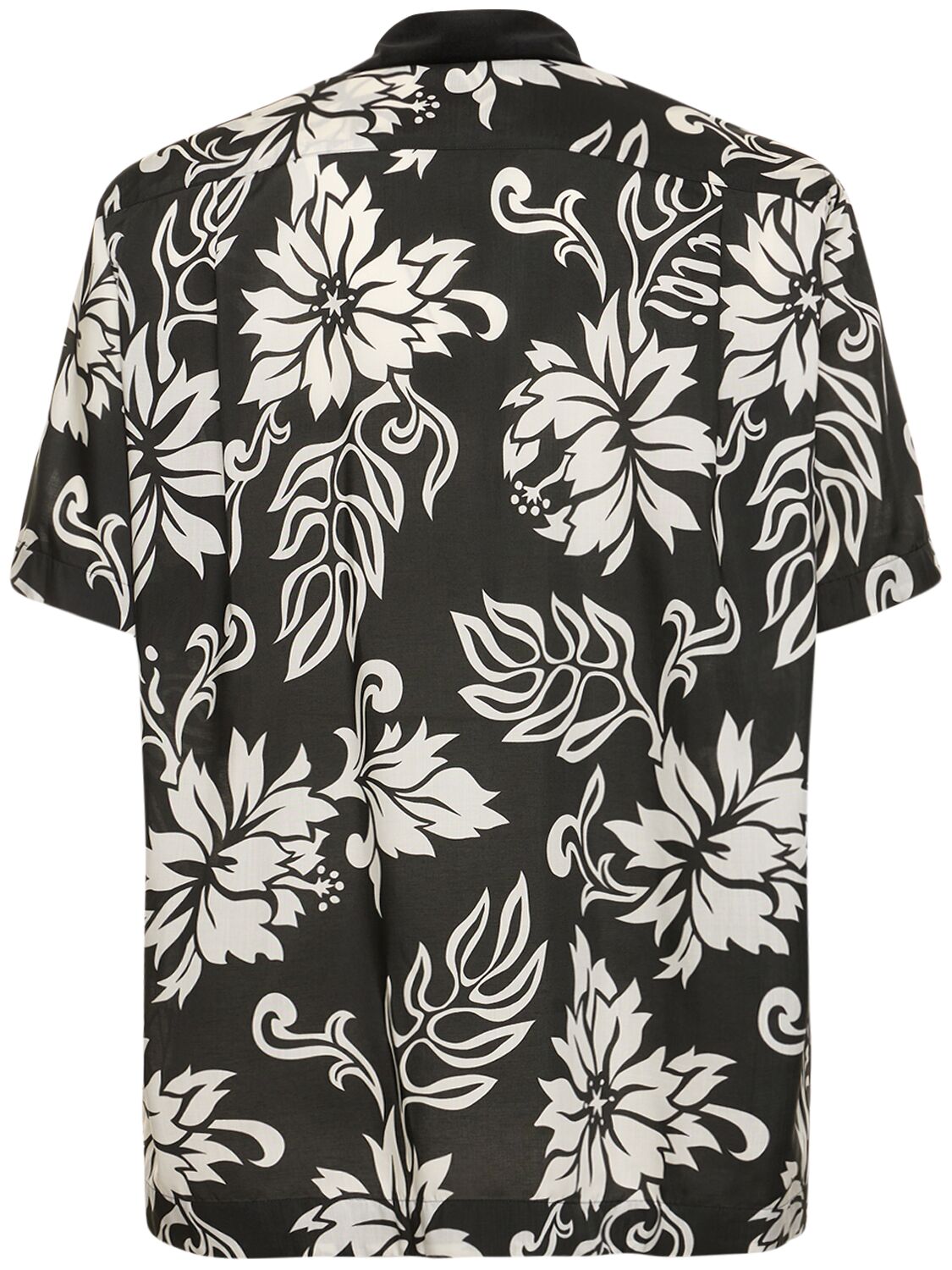 Shop Sacai Floral Printed Shirt In Black