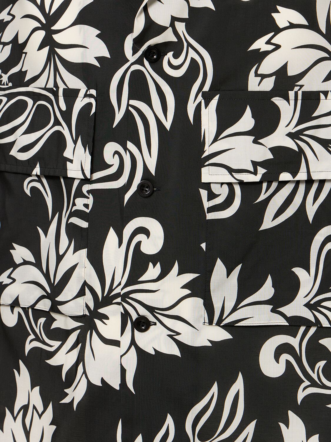 Shop Sacai Floral Printed Shirt In Black