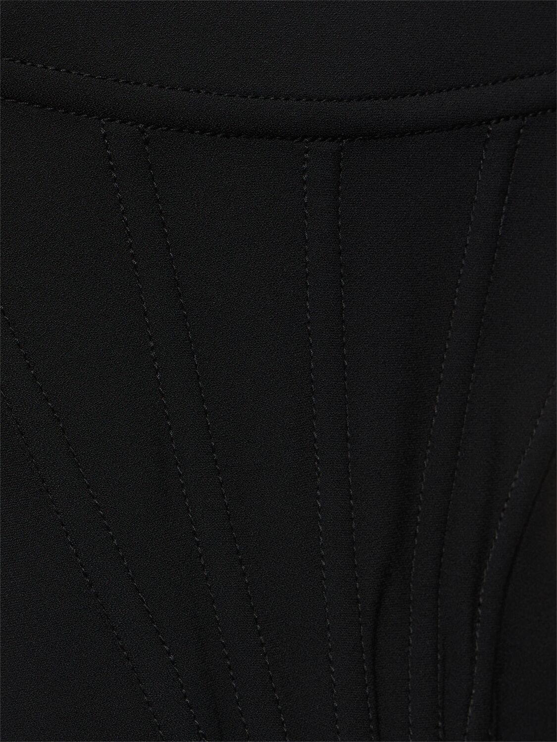 Shop Versace Viscose Blend Sablé Midi Corset Dress In Black
