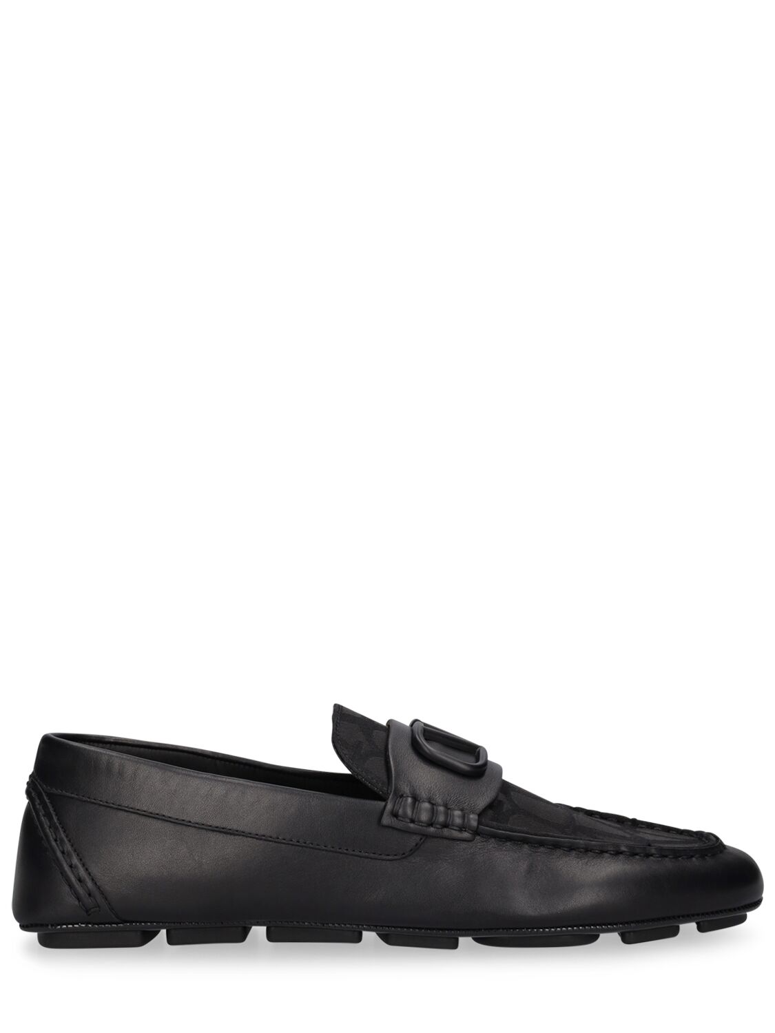 Valentino Garavani Driver Vlogo Signature Leather Loafers In Black