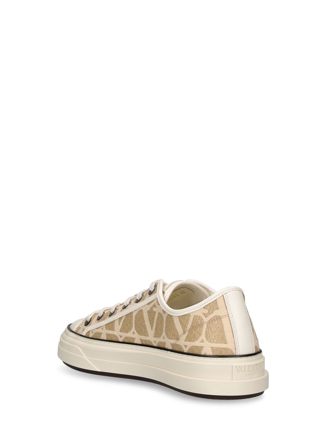 Shop Valentino Toile Iconographe Woven Sneakers In Natural,ivory