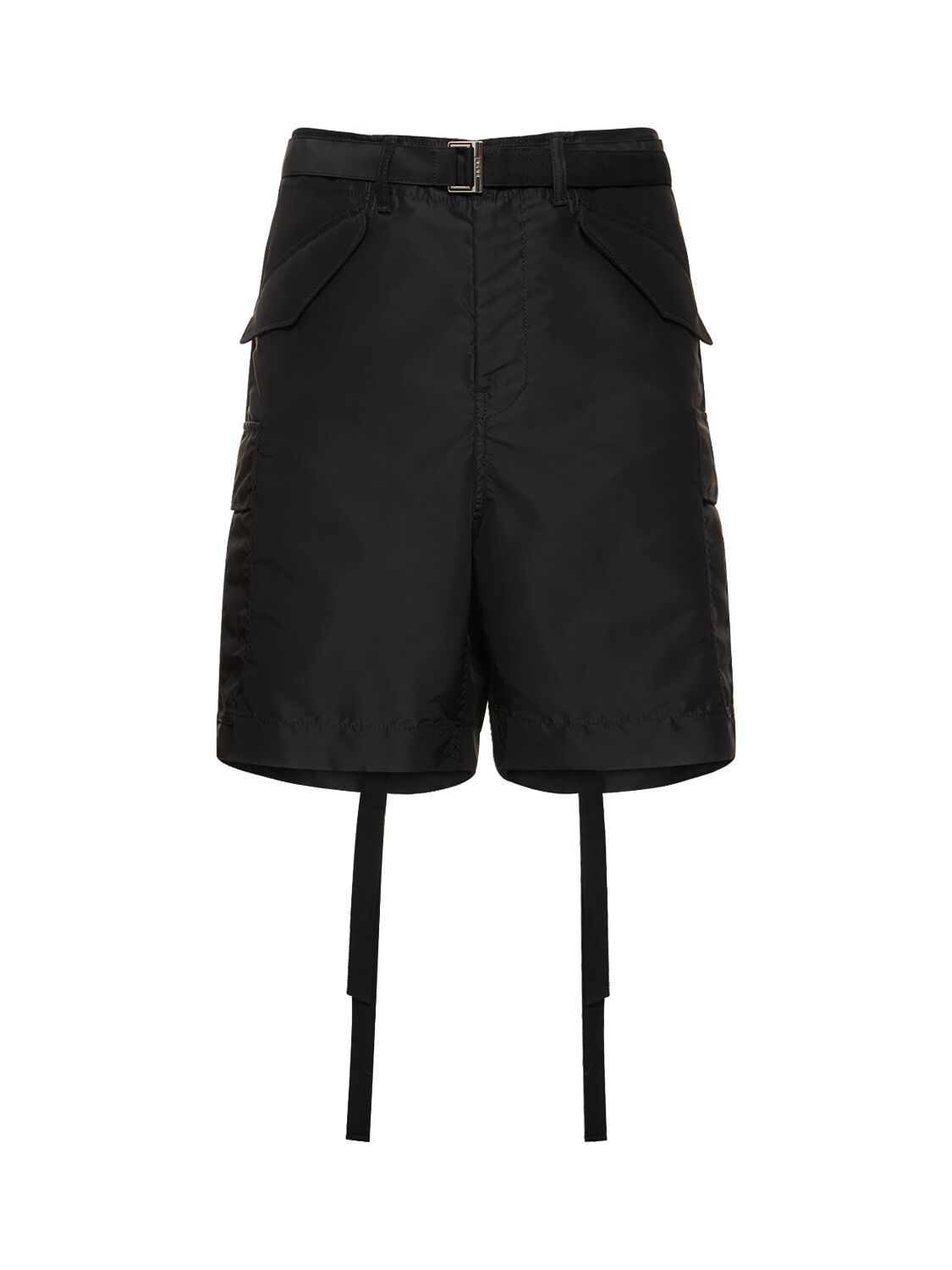 Shop Sacai Nylon Twill Shorts In Black