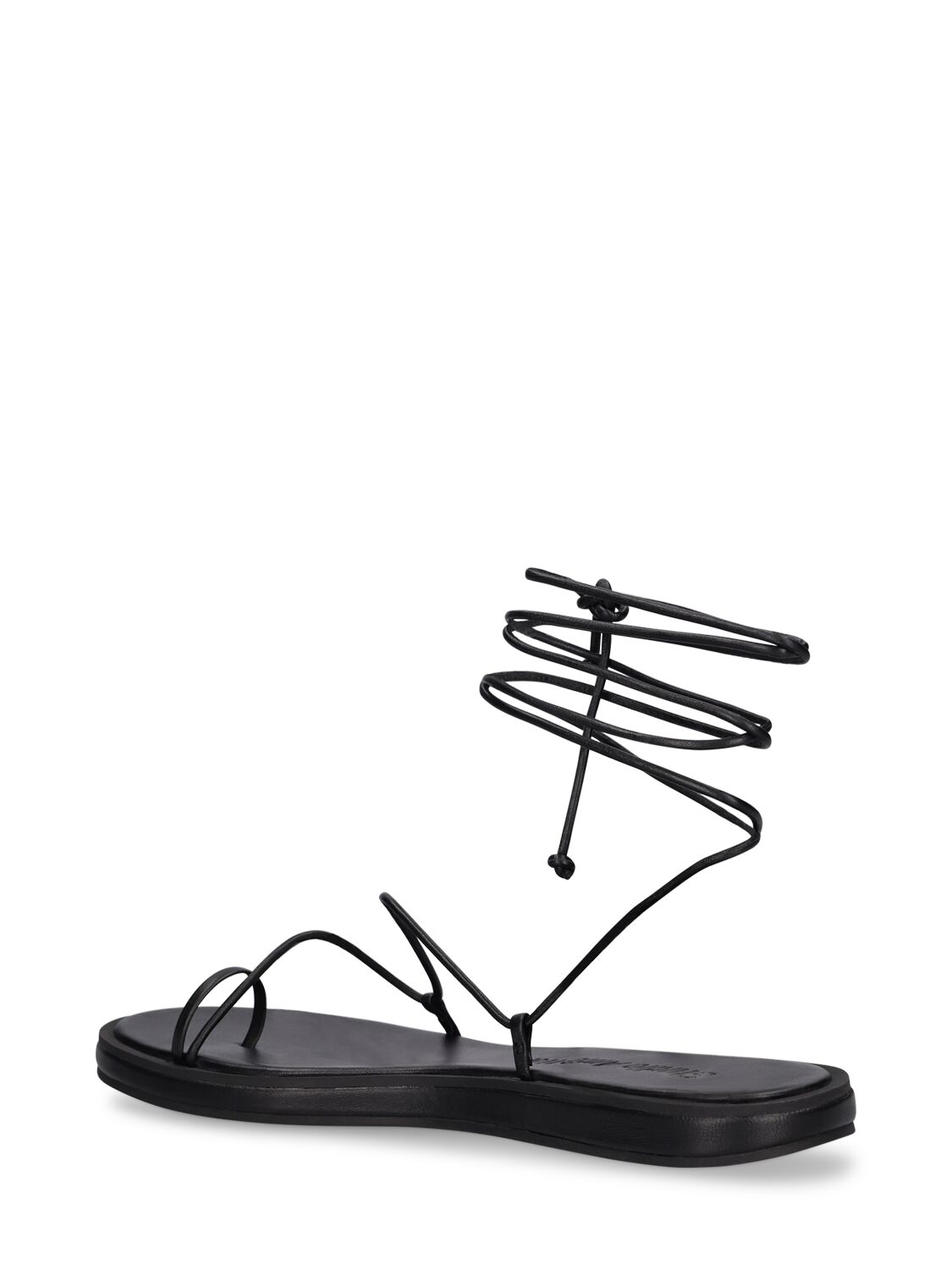 Shop Studio Amelia 10mm Emily Leather Flat Sandals In Black