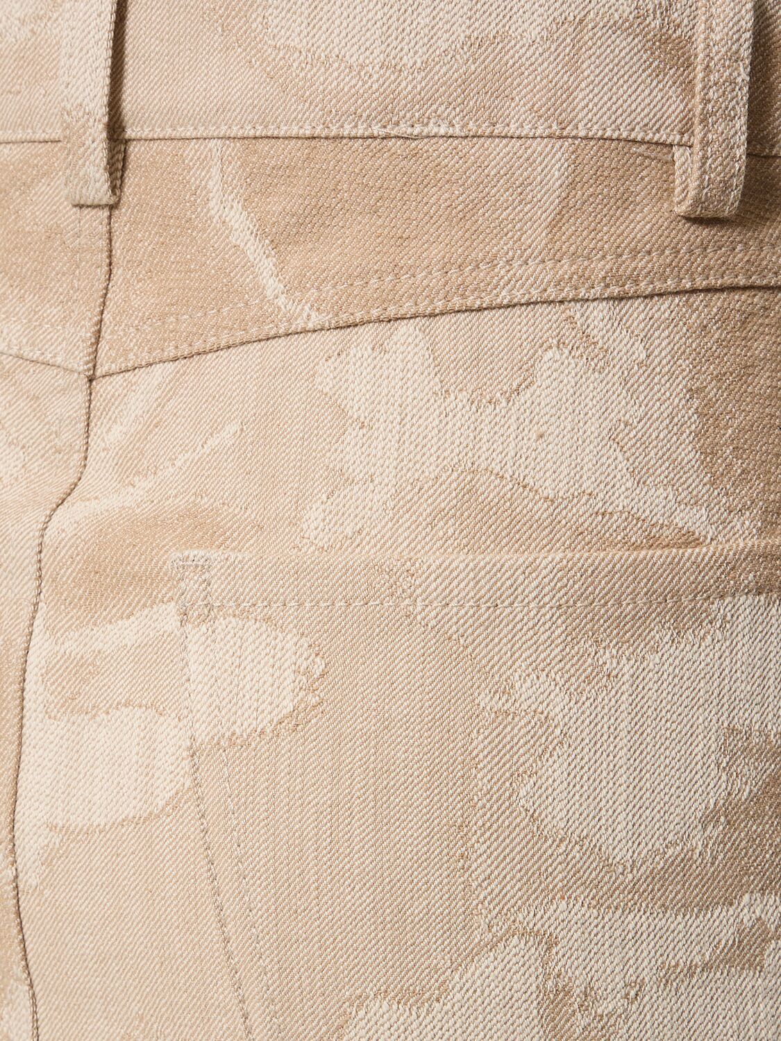 Shop Msgm Printed Cotton Blend Midi Skirt In Beige,multi