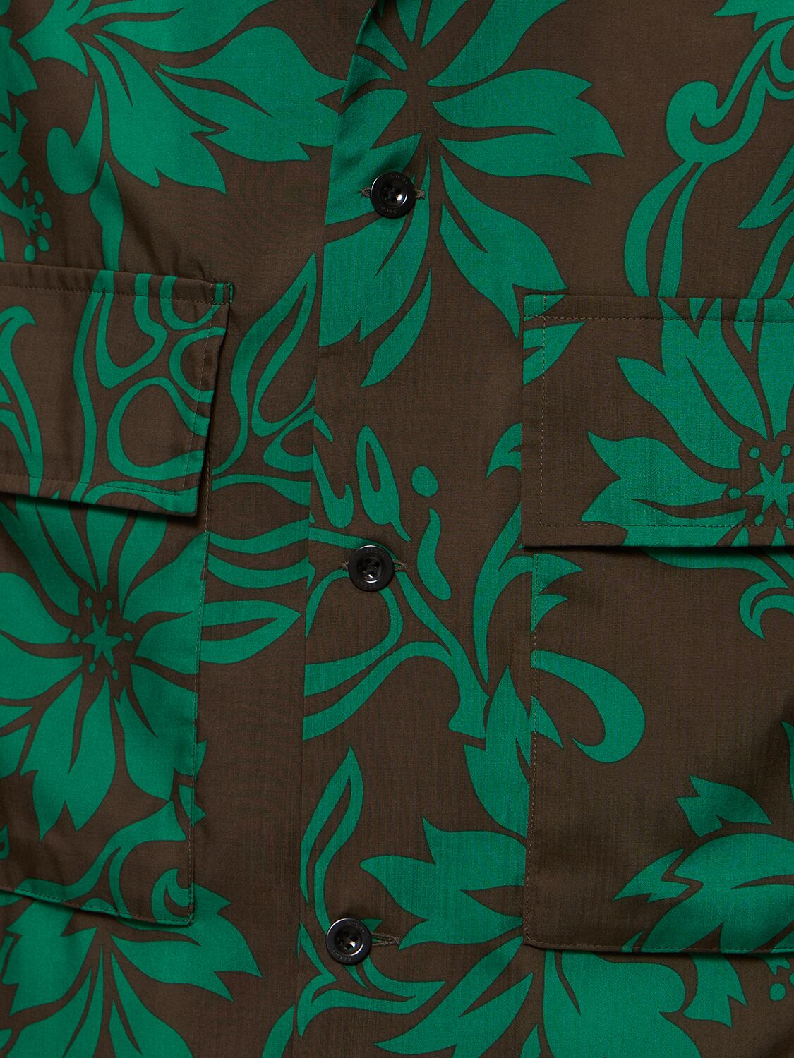 Shop Sacai Floral Printed Shirt In Green