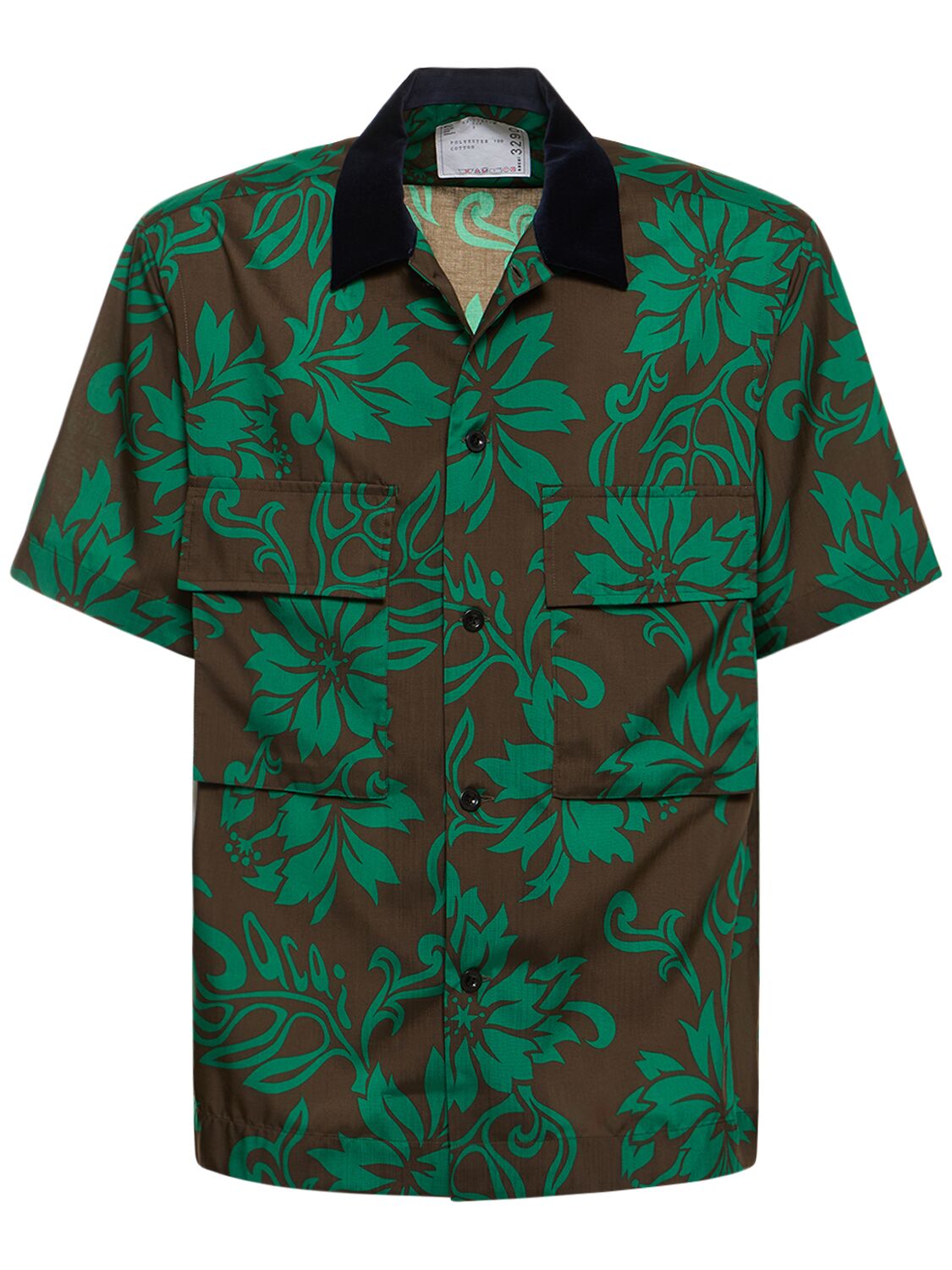 Shop Sacai Floral Printed Shirt In Green