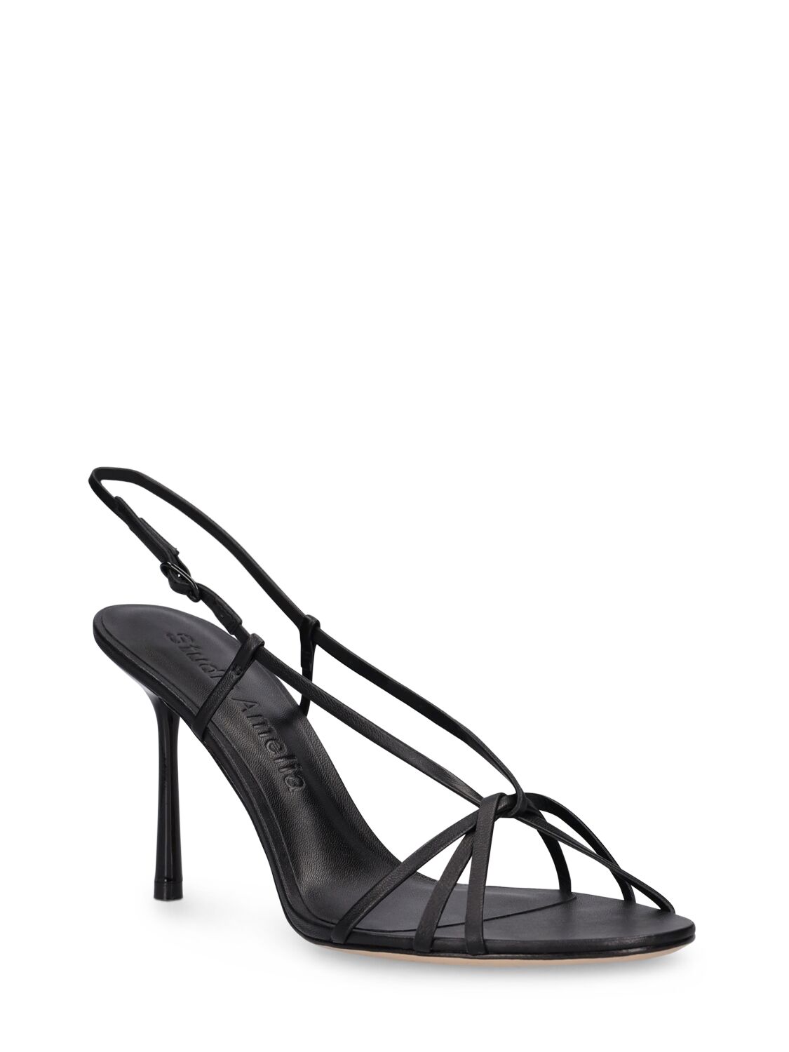 Shop Studio Amelia 90mm Entwined Leather Sandals In Black