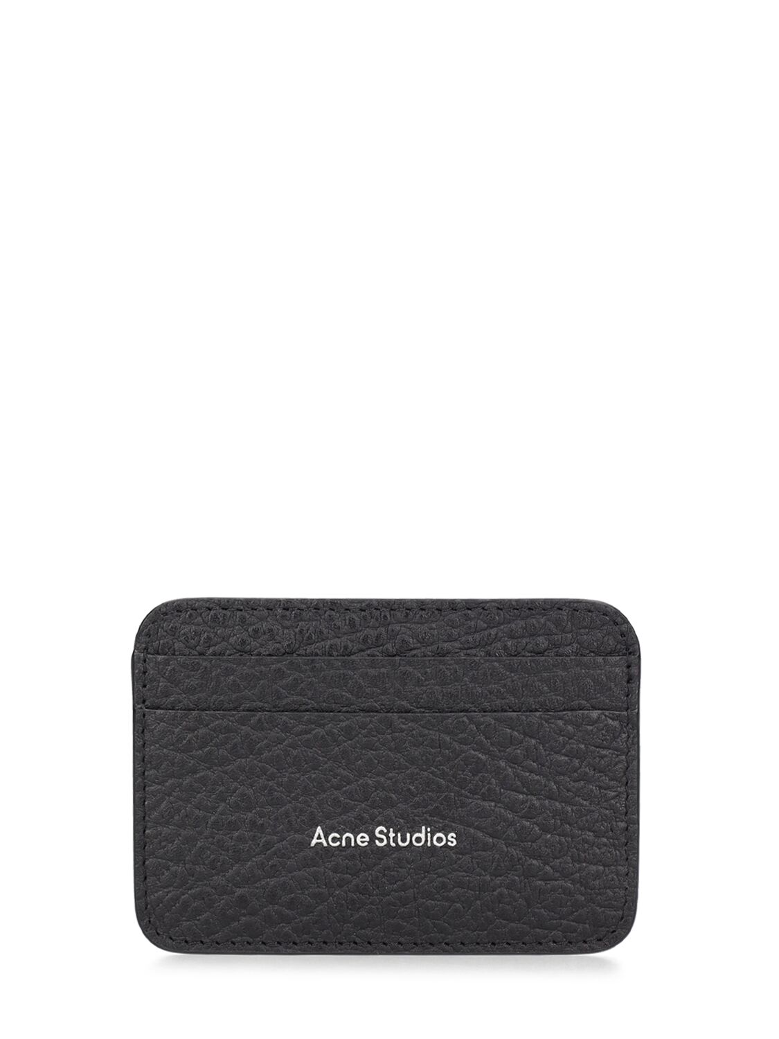 Acne Studios Logo-print Leather Cardholder In Black