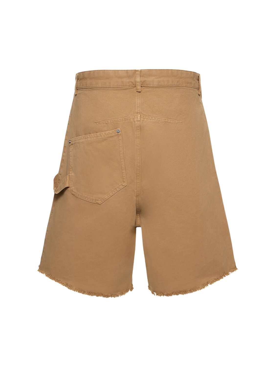 Shop Jw Anderson Twisted Cotton Workwear Shorts In Beige