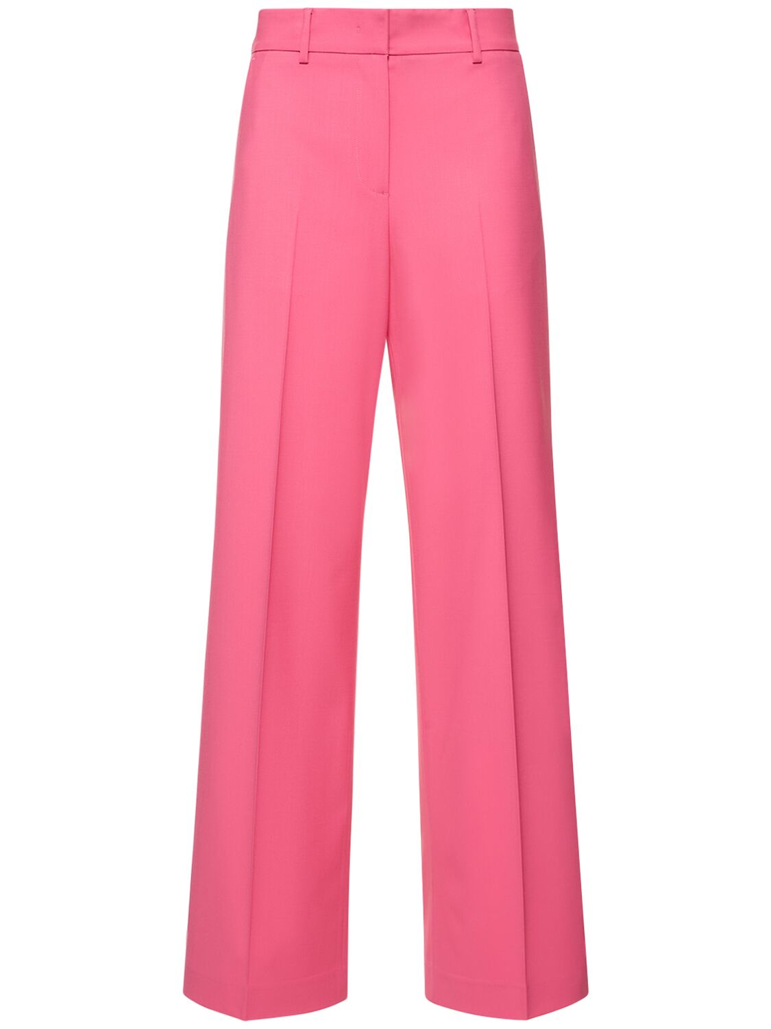 Shop Msgm Stretch Wool Pants In Pink