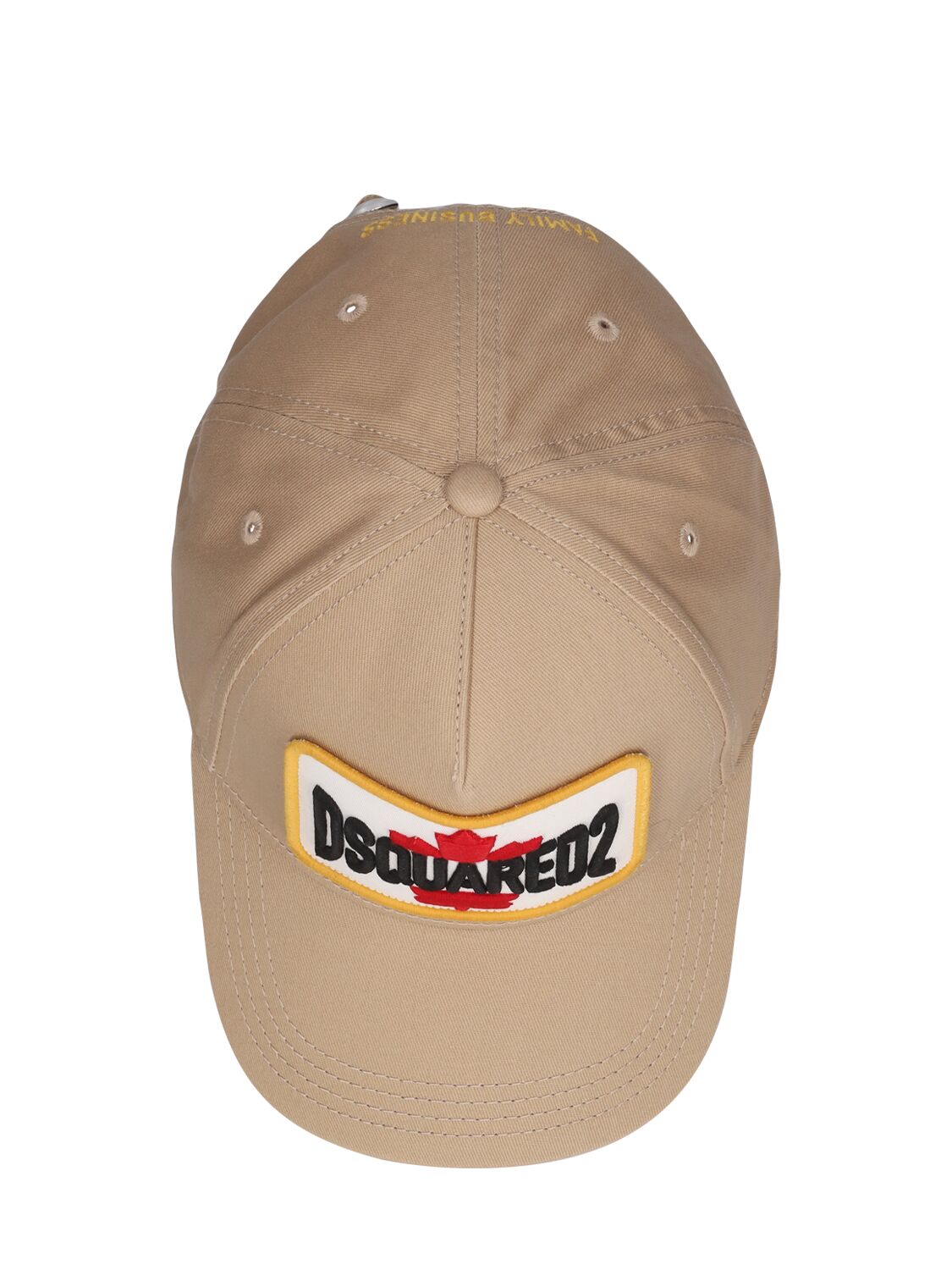 Shop Dsquared2 Cotton Logo Baseball Cap In Beige