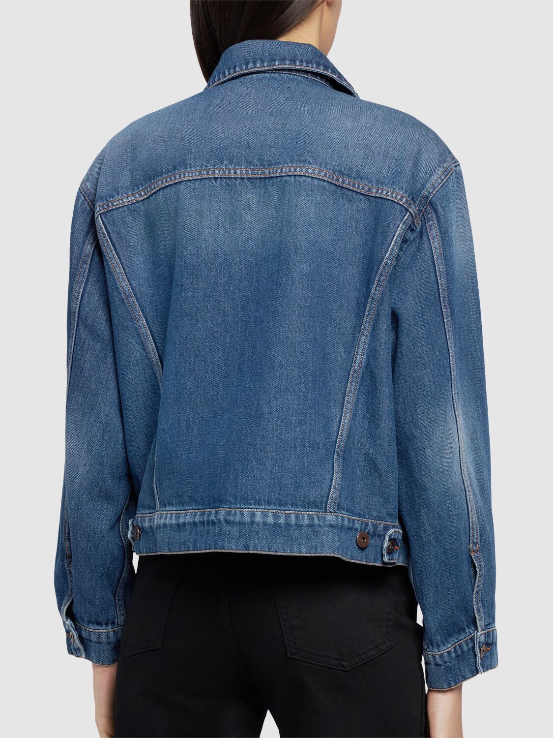 Shop Weekend Max Mara Napoli High Pocket Denim Jacket In Blue