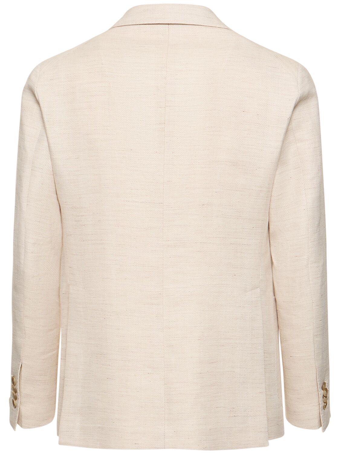 Shop Tagliatore Cotton & Linen Single Breast Blazer In Beige