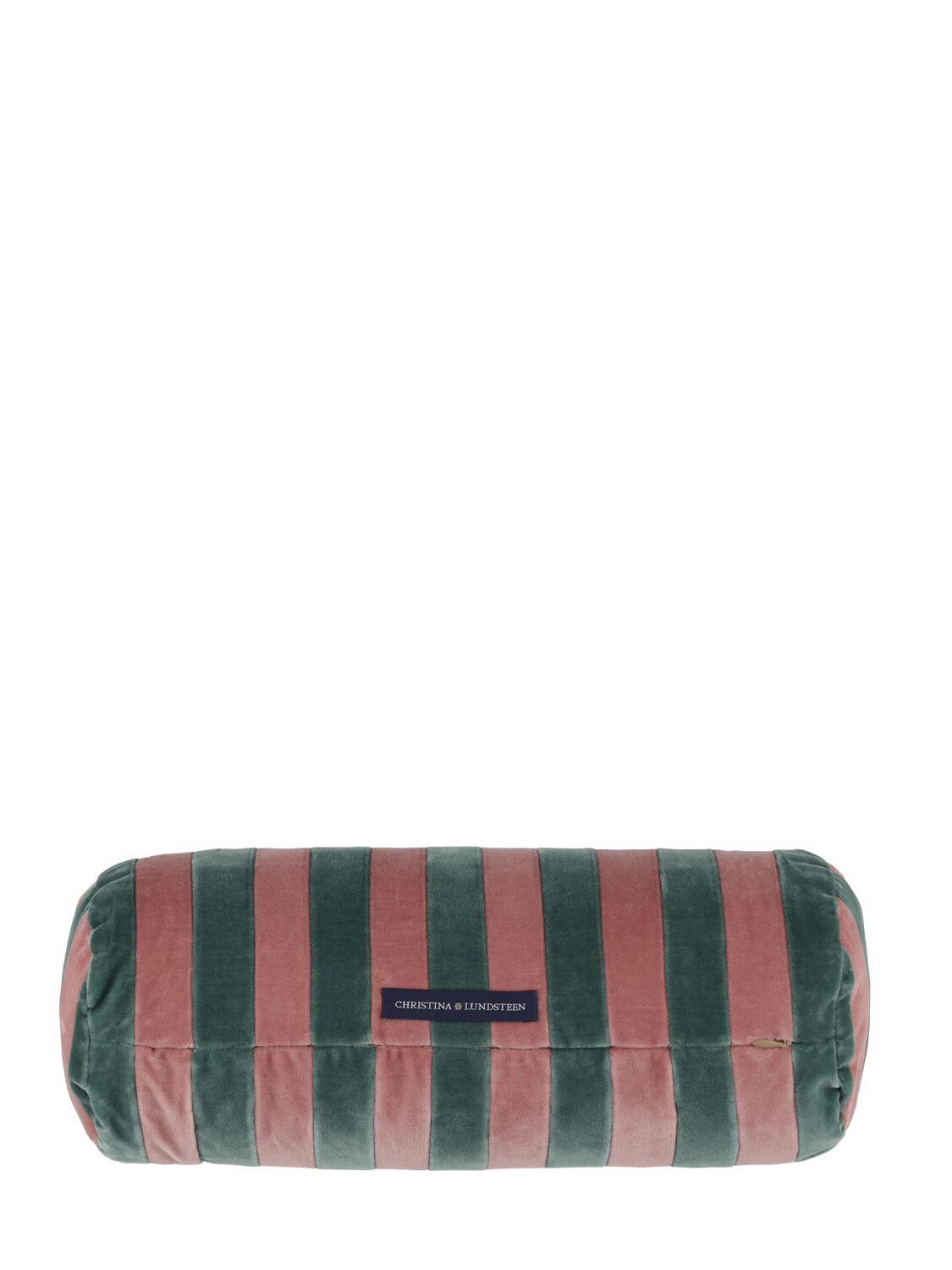 Shop Christina Lundsteen Striped Bolster Cushion In Pink