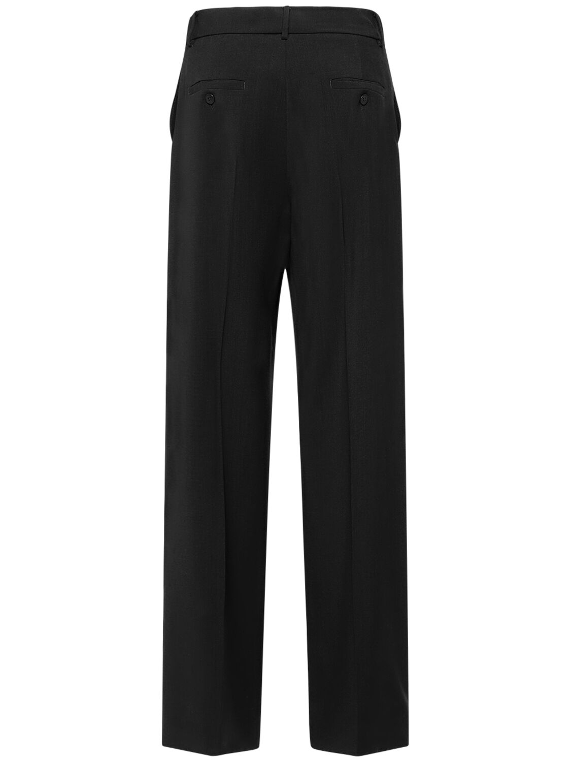 Shop Weekend Max Mara Visivo Stretch Wool Wide Pants In Black