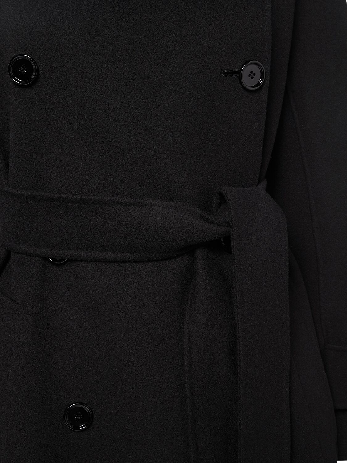 Shop 's Max Mara Hester Wool Trench Coat In Black