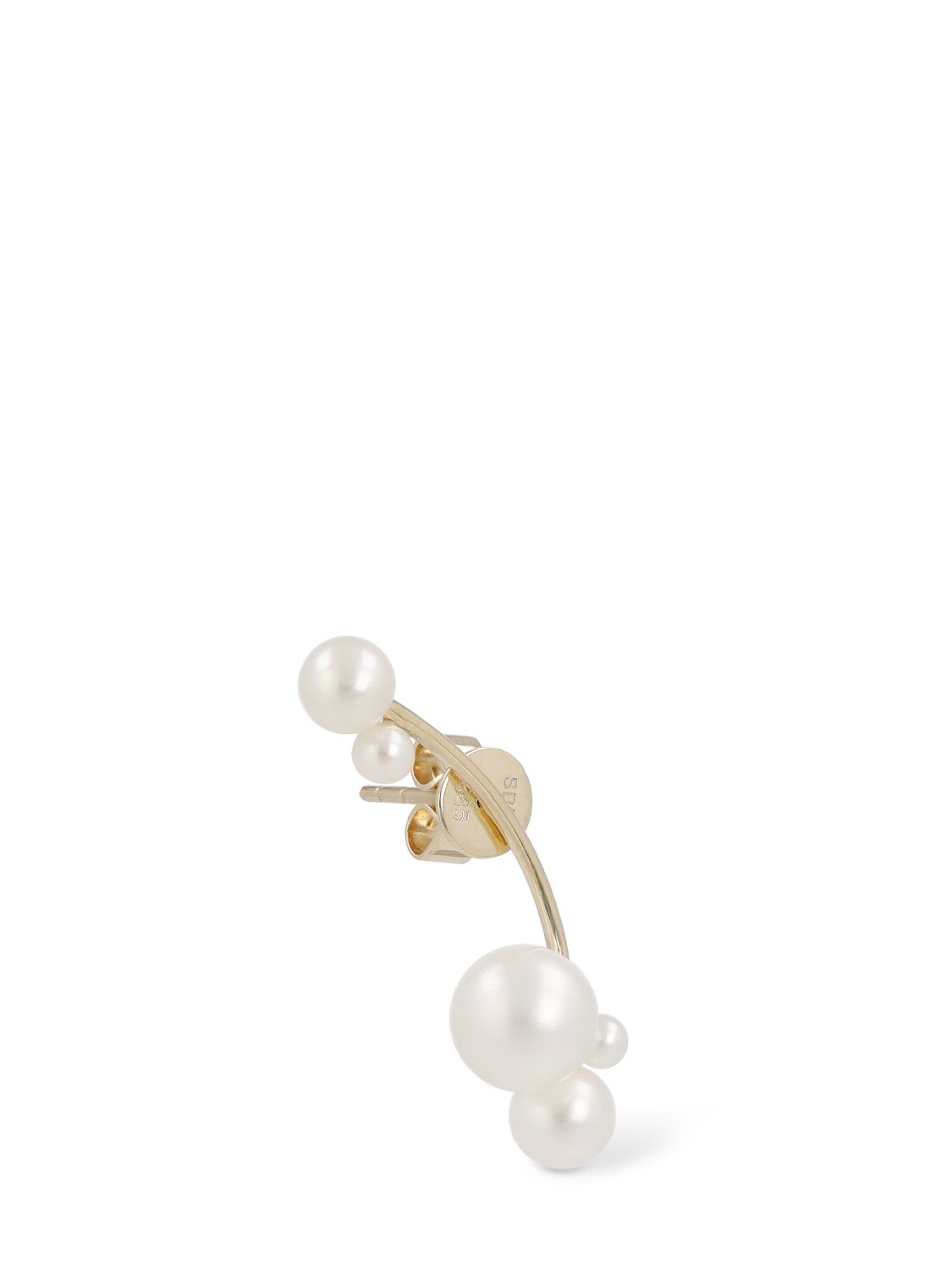 Shop Sophie Bille Brahe Stellari 14kt Gold & Pearl Mono Earring