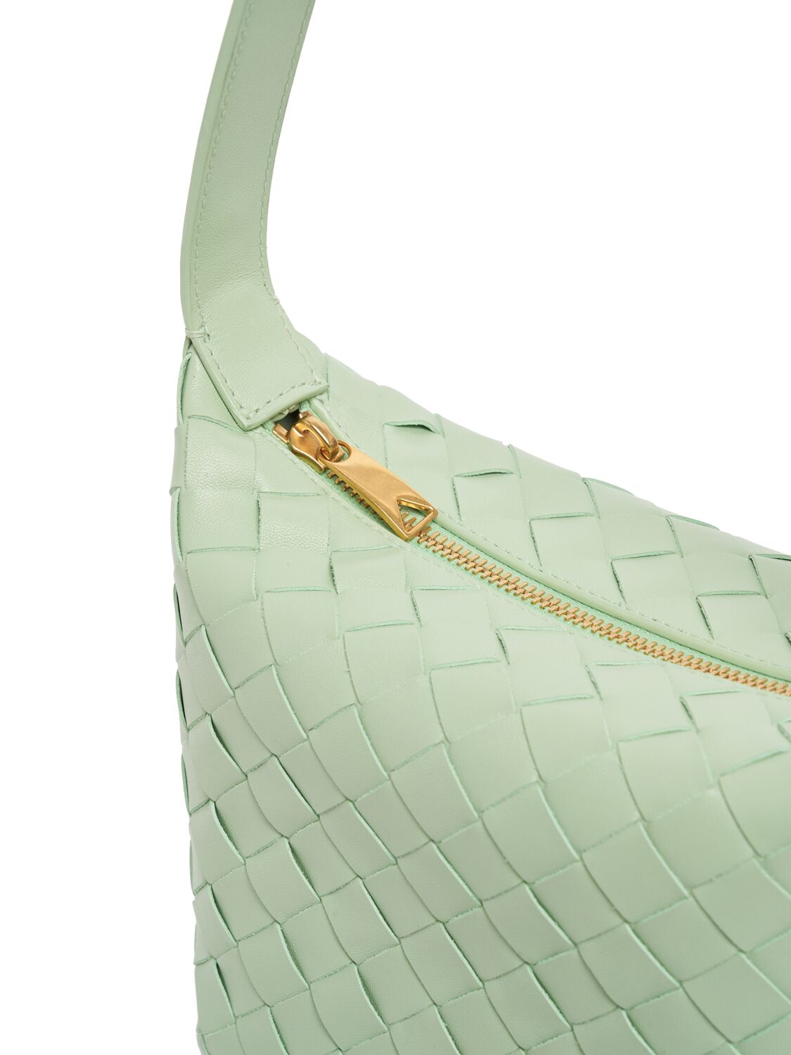 Shop Bottega Veneta Candy Wallace Leather Top Handle Bag In Fresh Mint